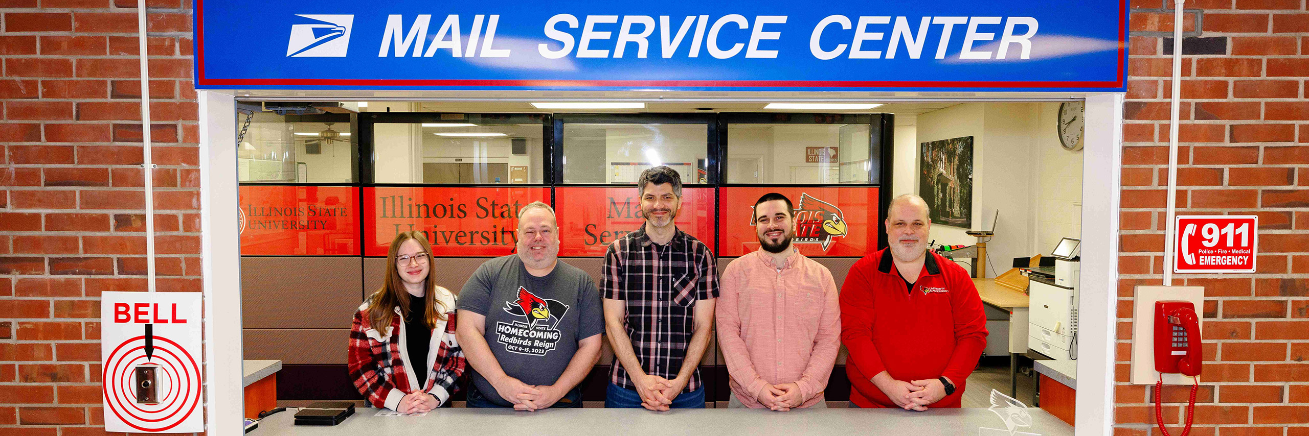 Mail Service employees posing